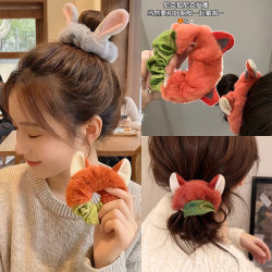 Zootopia Nick Judy Cute Autumn and Winter Plush Hair Tie Hair Accessory Bun Maker Hair Rope for Women