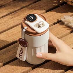 New Model 316 Stainless Steel Smart Temperature Display Coffee Thermos Cup for Women, Stylish Office Travel Mug