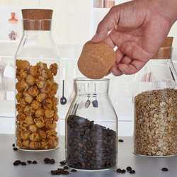 Cork sealed jar bottle shape kitchen cereals dry fruit oatmeal storage moisture-proof high borosilicate glass storage jar