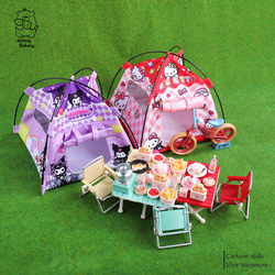 Miniature Tent Model for Pretend Camping and Picnic Scene, Dollhouse Food Play, Miniature Ornaments, Children's Role-Playing Toys