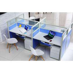 Guangxi Nanning Office Desks and Chairs, Simple Modern 4-Person Partitioned Staff Desk, 6-Person Booth Office Partition Workstation