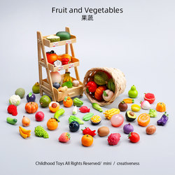 Simulated Fruit and Mini Vegetable Toys, Miniature Models, Small Blind Bag Gifts, Food Play Scenes, Children's Pretend Play Decorations