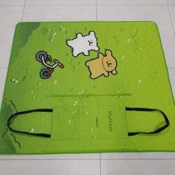 Line Drawing Puppy Spring Outing Camping Picnic Mat Outdoor Cartoon Portable Shoulder Bag Style Moisture-Proof Picnic Cloth