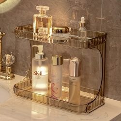 Light Luxury Bathroom Storage Rack, Washbasin Countertop Cosmetics Storage Box, Desktop Bathroom Skin Care Product Storage Shelf