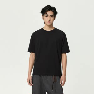 
Roamfar summer solid color simple short-sleeved T-shirt men's casual sports large size loose half-sleeved cotton top