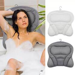 Amazon Machine-Washable 4D Mesh Bathtub Pillow Butterfly-Shaped Bathroom Bathtub Pillow Suction Cup Cushion Cross-Border Shipping