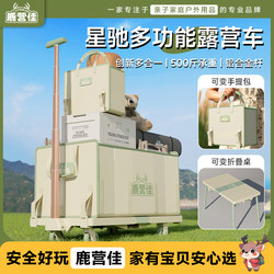 Luyingjia Outdoor Camping Cart Multifunctional Hand-Pushed Camp Cart Outdoor Foldable Camping Set Picnic Cart