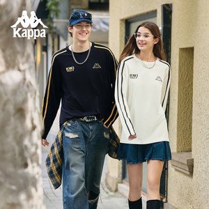 
Kappa Kapa cotton long-sleeved T-shirt for women in autumn new loose sweatshirt American retro contrast jersey top men