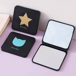 Small Mirror, Portable Mini Makeup Mirror, Double-Sided Portable Mirror for Student Dormitories and Home Use, Handheld Folding Mirror