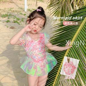 
Speedy girls one-piece swimsuit summer 2023 new style cute and stylish princess baby children kids internet celebrity summer