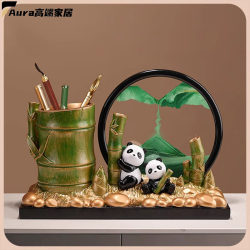New Chinese-Style Quicksand Painting Ornament, Rising Steadily, Pen Holder Decoration for Office Desk, Housewarming, Graduation Gift for Teachers