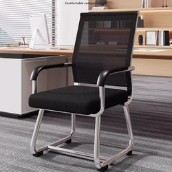 Computer Chair, Comfortable Long-Sitting Office Chair, Home Use Bow-Shaped Conference Staff Chair, Mahjong Chair, Student Dormitory Chair with Backrest