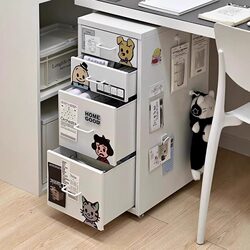 Haiermer Multi-Drawer Under-Desk Steel Storage Cabinet with Wheels for Organizing and Storing Items