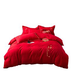 Wedding bedding four-piece set big red wedding room festive bed sheets quilt cover quilt wedding wedding gift Chinese style