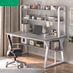 Desk and Bookshelf Integrated Student Bedroom Home Desktop Computer Desk Junior High School Student Study Table Writing Desk Office Desk