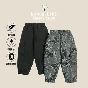 
Children's down pants winter warm boys' ski pants 2025bora Korean style workwear sports casual thickened children's clothing