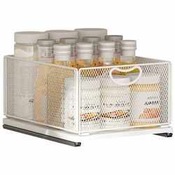 Yushijia pull storage basket kitchen seasoning bottles and jars storage racks and folding drawer storage basket boxes in cabinets