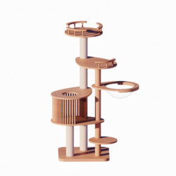 Rongxia Cloud Series Cat Tree Lite Model Medium-Sized Simple Cat House Cat Toy Furniture-Grade Pure Solid Wood Cat Climbing Frame