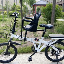 Folding bicycle child seat electric vehicle front baby shock absorber seat full fence seat child baby chair