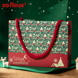 Sofleus Christmas Gift Bag Red Handbag Christmas Gift Packaging Bag New Year Decoration Bag