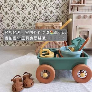 
Popular in Korean ins style, beach cart toy stroller set, beach sand digging shovel and bucket tools