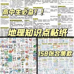 Geography Knowledge Point Stickers, Student Learning Tool, Creative and Simple Decoration, Notebook Planner Stickers, Waterproof
