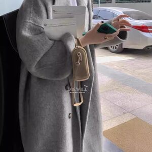 
2025 autumn and winter new double-sided cashmere wool coat mid-length loose Korean style cocoon-shaped wool coat