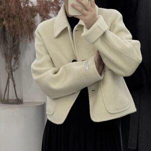 
Autumn and winter double-sided cashmere coat for women short Korean-style age-reducing small lapel loose wool coat top
