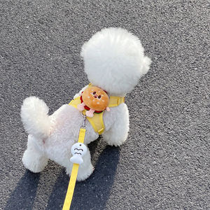 狗狗牵引绳防挣脱背心式小型犬猫咪卡通胸背带夏天外出遛狗绳宠物