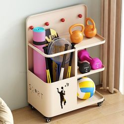 Fitness equipment storage rack for household yoga dumbbell equipment yoga mat foam roller basket sports supplies storage rack