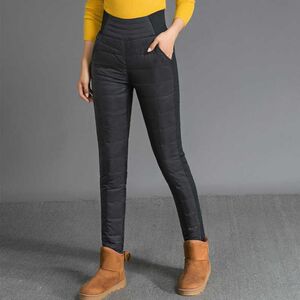 
Down pants for women, high-waist outer wear for middle-aged and elderly people, winter new slim fit, thickened elastic white duck down thermal cotton