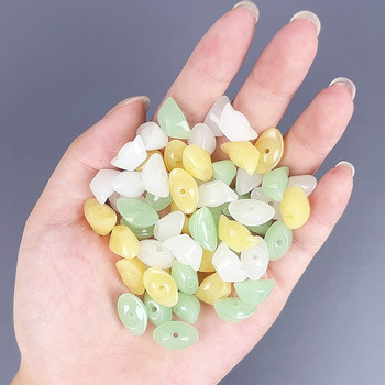 Golden Yuanbao pendant green glazed bracelet imitation jade pendant DIY beaded accessories hand-woven ornaments