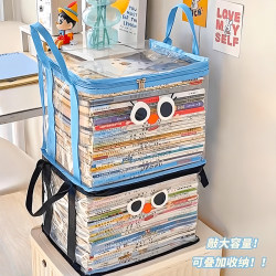 Old Book Storage Box, Large-Capacity Book Organizing Tool, Student Dormitory Bookshelf, Book Bag, Transparent Moisture-Proof and Dust-Proof Bag