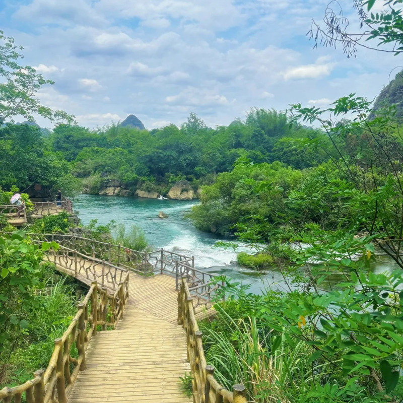 广西百色往返通灵峡谷+德天瀑布+鹅泉+明仕田园+龙宫2-6人团3日游