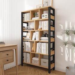 【Hong Kong  】Grid Bookshelf Floor-Standing Storage Rack Trendy Bookcase Storage Cabinet Integrated Wall-Mounted Home Use for Children