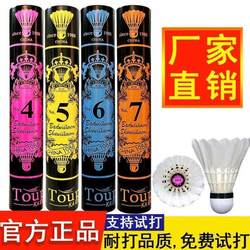 Training Durable and Stable Badminton Shuttlecock No. 7, No. 12 Competition, No. 5/4 Windproof, Unbreakable, Only for Use with No. 6