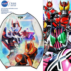 Nasa X Kamen Rider Collaboration Sweatshirt for Men, Round Neck, Autumn Children's Zi-O, Decade, Build Peripheral Jacket, Trendy Clothing