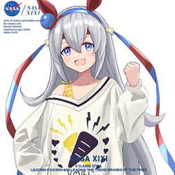 Nasa Horse Girl Collaboration Hoodie for Men, Autumn and Winter Loose Fit Hooded Jacket, Xiaoli Yuzao Anime Merchandise Trendy Clothing