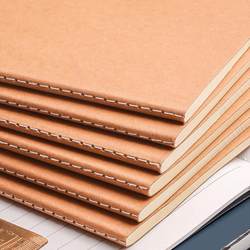 Kraft Paper Notebook, Ultra-Thick Notebook, Study Diary for College Students, 16K Lined Notebook, A4 Simple Notepad, B5