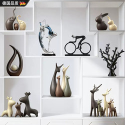German Ceramic Crafts Home Decoration Modern Light Luxury High-End European-Style Living Room Entrance Tv Cabinet Wine Cabinet Ornaments