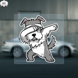 Trendy Schnauzer Cartoon Luggage Stickers, Waterproof and Traceless Suitcase Stickers, Refrigerator Stickers, Car Stickers W179