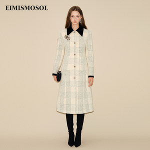 
EIMISMOSOL large plaid long waistcoat with autumn and winter new slim fit and slim fit and elegant style