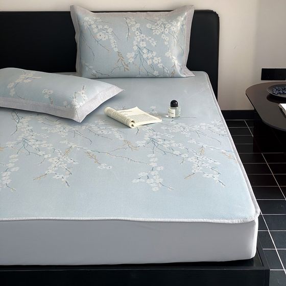 
Maternal and infant grade A-grade ice silk mat, machine washable r-cooling mat three-piece set, pastoral style air-conditioned mat for sleeping naked