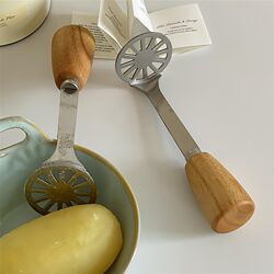 New mashed potato cushioning device stainless steel pressed egg crushing mashing tool household baby food supplement tool