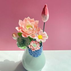 Flower Gentleman - Original Jingdezhen Handmade Ceramic Flower Ornaments Housewarming Birthday Gifts for Gifting