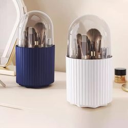 Makeup Brush Storage Tube Dust-Proof Rotating Cosmetics Storage Box Lipstick Puff Brush Dressing Table Dust-Free Storage Rack