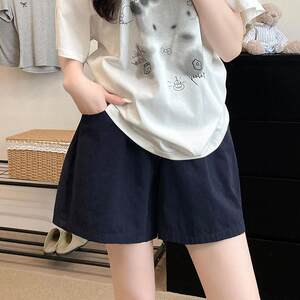 
Cotton and linen work shorts for women summer 2026 new loose slimming casual outer wear sports black hot pants
