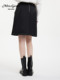 Mrs.Gerbi autumn and winter functional style workwear pocket cotton short skirt for women with belt straight versatile skirt