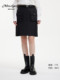 Mrs.Gerbi autumn and winter functional style workwear pocket cotton short skirt for women with belt straight versatile skirt