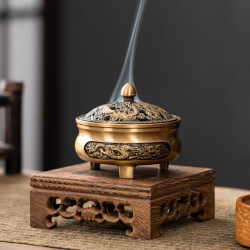 Dragon and Phoenix Incense Burner for Home, Indoor, Office, Antique-Style Incense Burner for Incense Sticks, Agarwood, Sandalwood, Incense Burner for Offering to Buddha, Incense Ornament